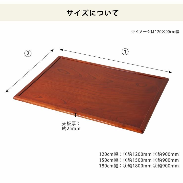コタツ天板・こたつ天板単品長方形 180cm幅木製（ こたつ天板のみ