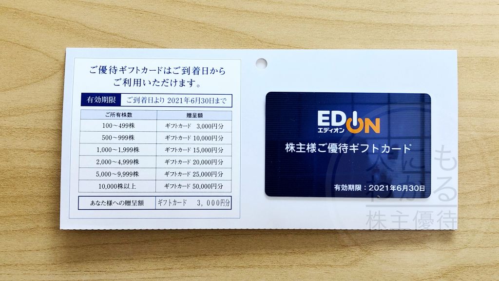 株主ギフトカード】エディオングループ全店舗で利用可 エディオン