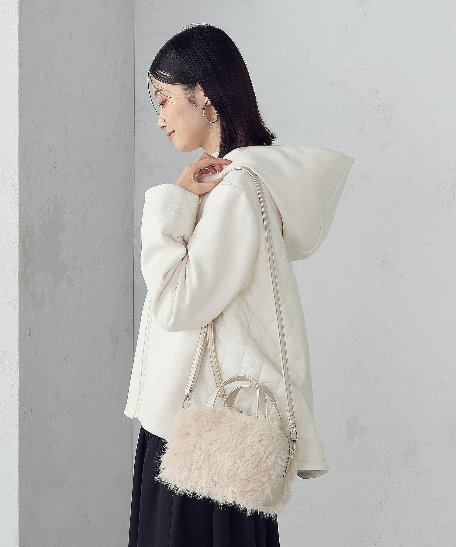 2WAY フェイクファー ボストンバッグ（9520BM43） | MONO