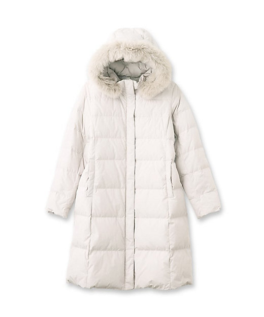 撥水／洗える／フード取り外し】ファー付きロングダウンコート