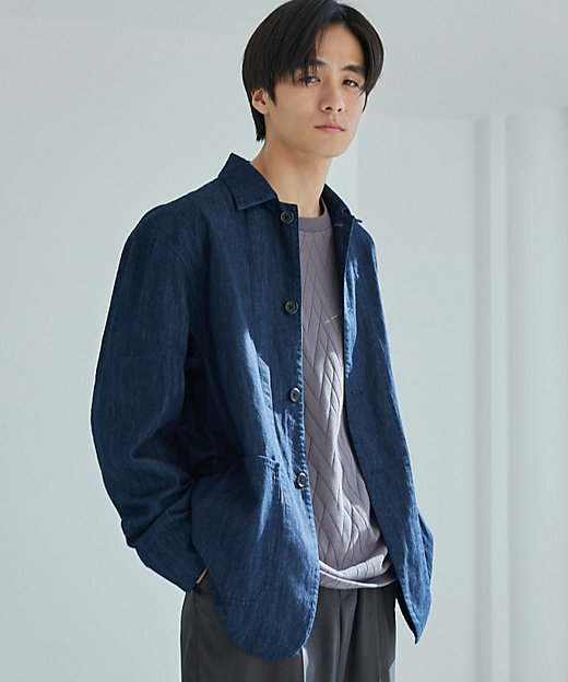 綿麻デニムカバーオール セットアップ可（2002410626