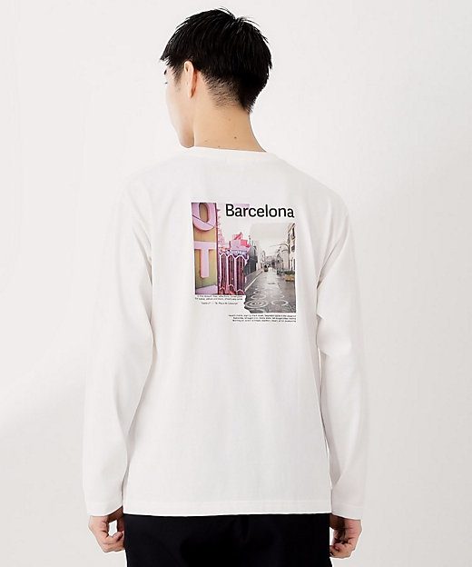 フォトグラフプリント長袖Tシャツ【洗濯機OK