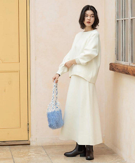 ニットフレアスカート／セットアップ対応【洗濯機OK