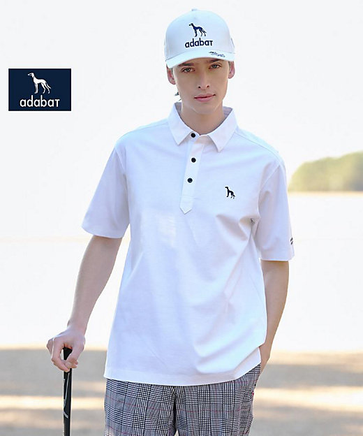 ADABAT NAVY】プラチナポン半袖ポロシャツ