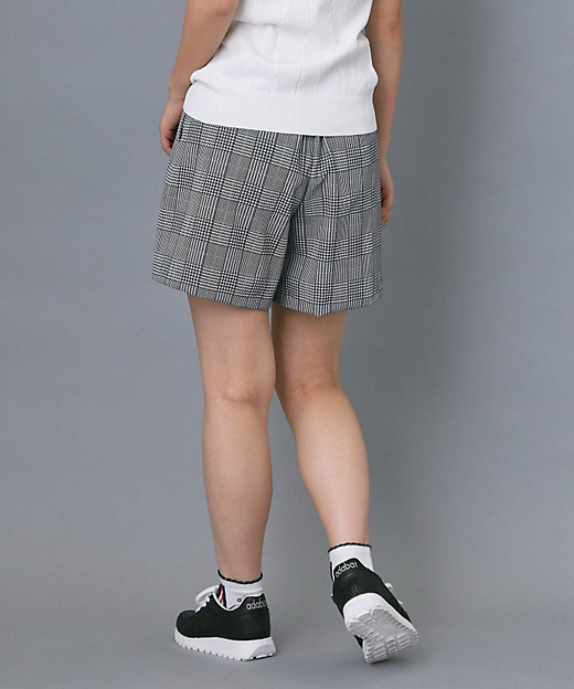 ADABAT NAVY】クールチェックプリントキュロット