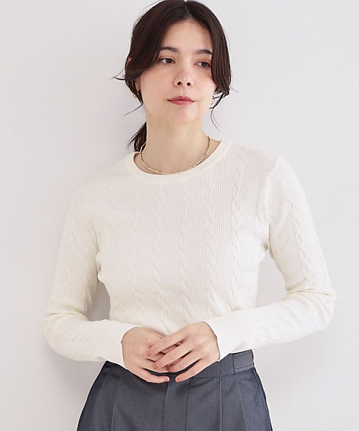 ケーブル編みニット【洗濯機OK】（2002605056） | OPAQUE