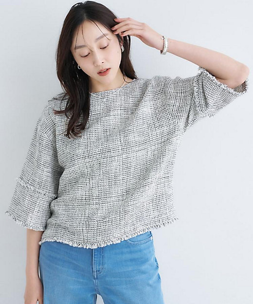 洗える】ツイードドルマンブラウス（2002603412