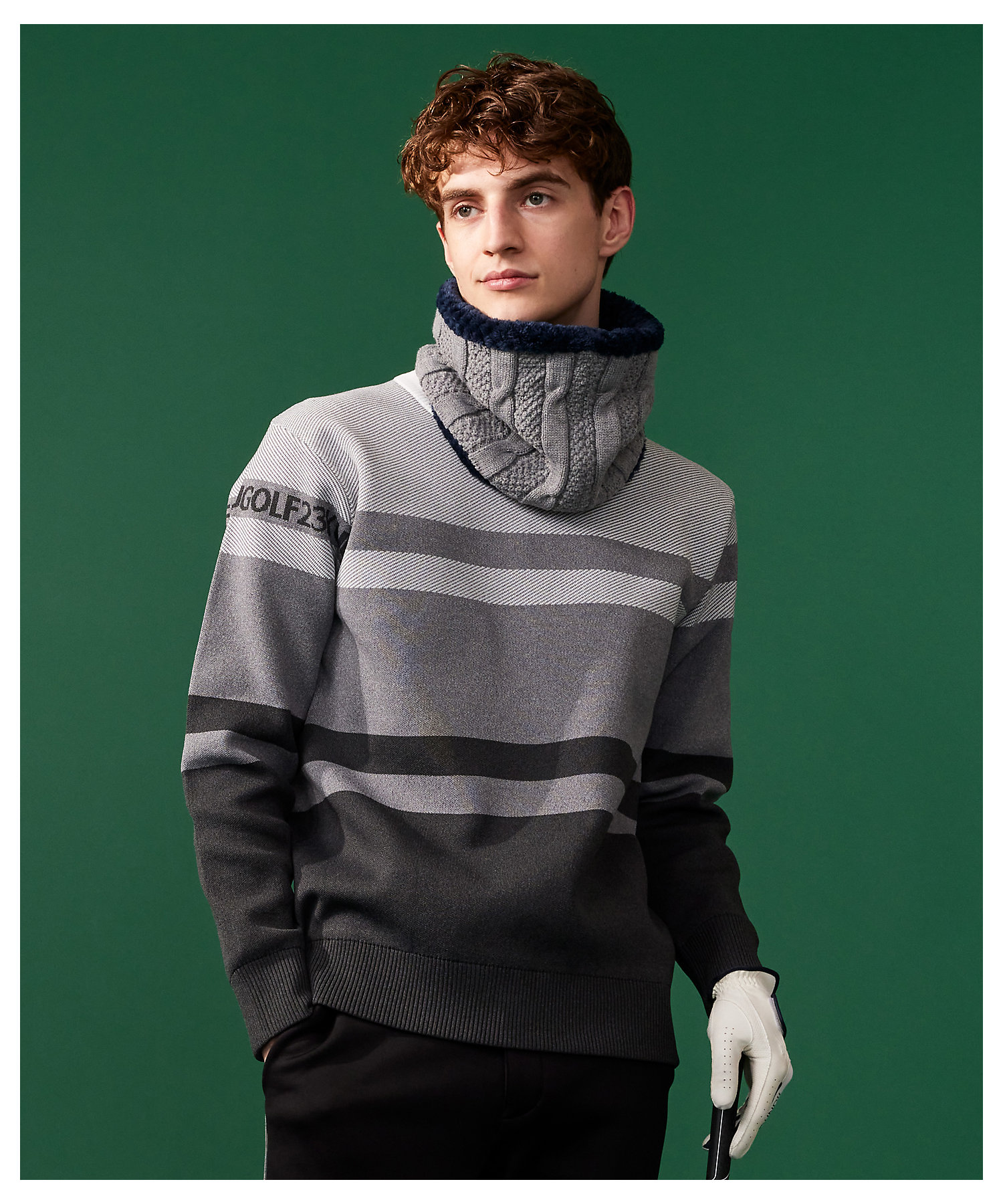 FIDES GOLF ロゴ入り ニットセーター 新品タグ付き MEN】【洗える