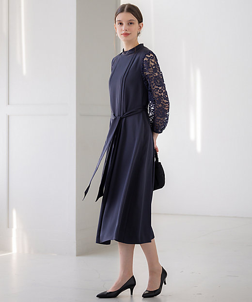 APPLAUDIR】ノーブルサテン レースコンビドレス