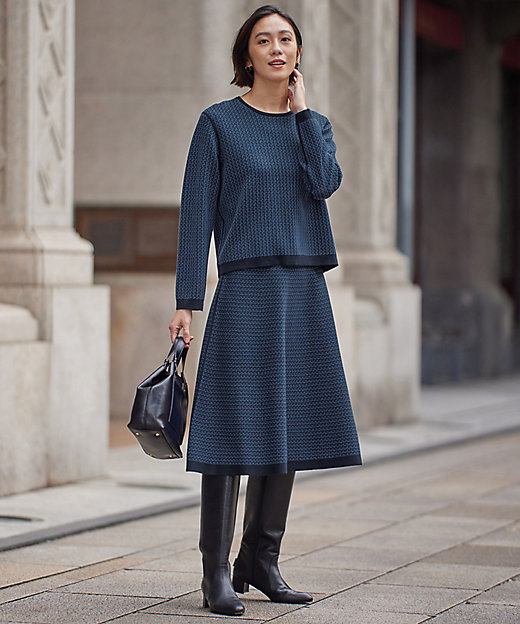 WEB限定カラーあり・洗える】リバーシブルニット セットアップ