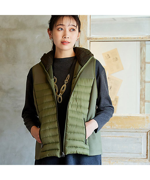 3素材ミックスダウンベスト（21006404） | MISSEL/ミゼール