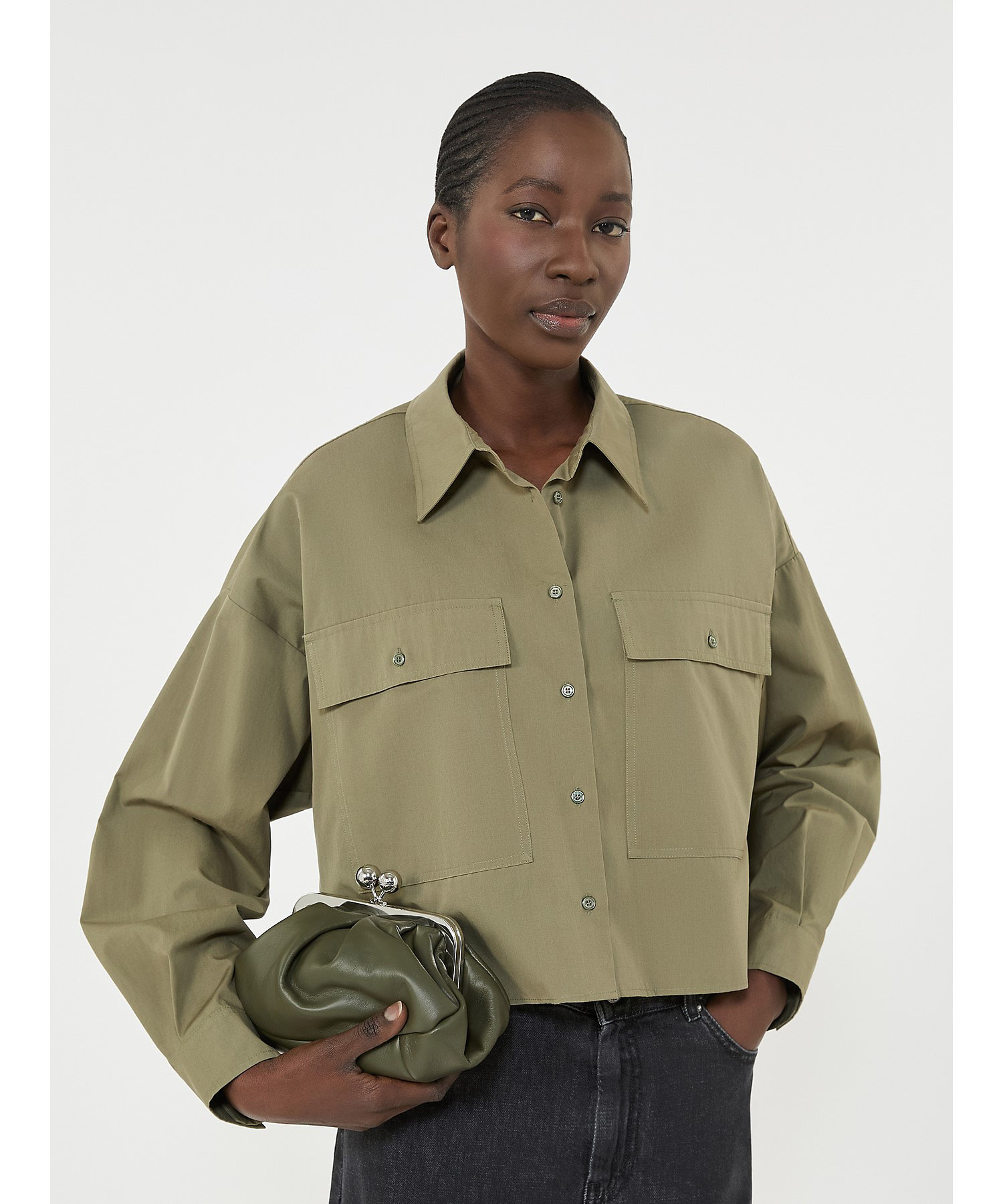 ブルーノ ピュア コットン クロップド シャツ 5111076106