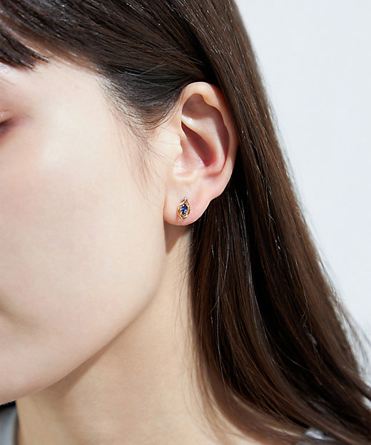 K18YGサファイア／ダイヤモンドピアス 62641