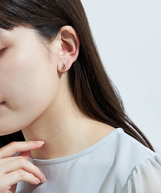 K18YGサファイア／ダイヤモンドピアス 62641