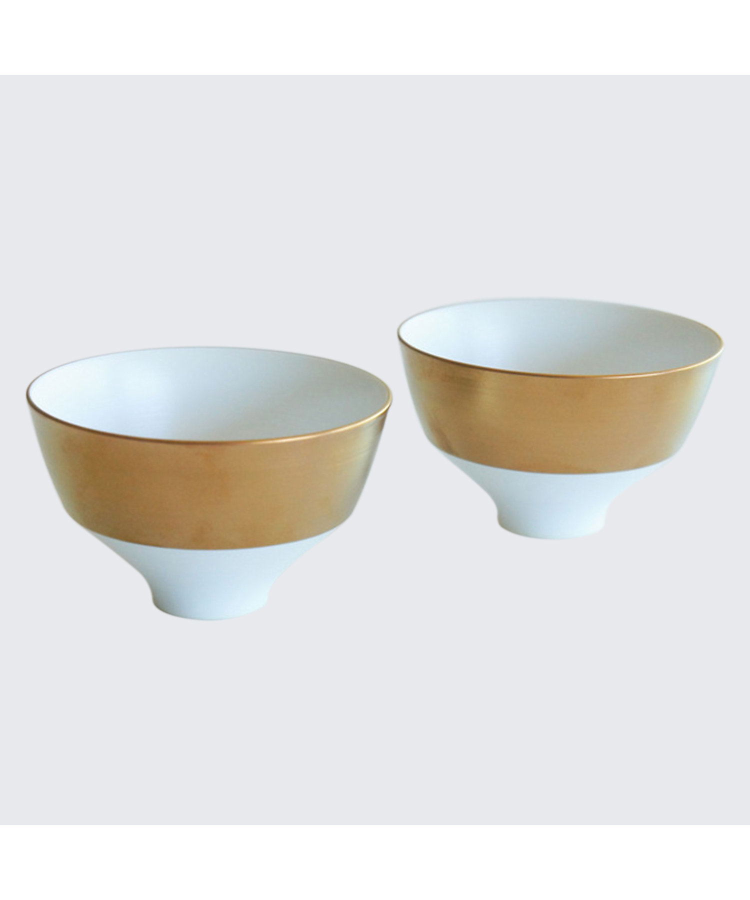 段付飯碗 ゴールド 2個セット 化粧箱入 | ARITA PORCELAIN LAB/アリタ