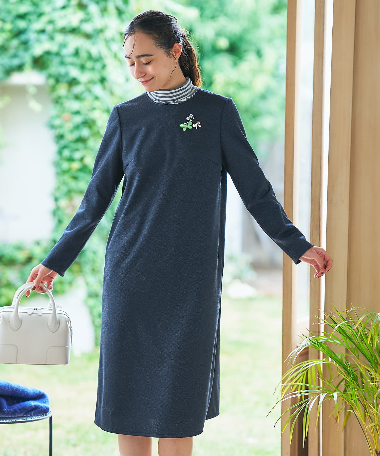 きれいめ】洗える クルーネックサックワンピース | CARA O CRUZ (Women