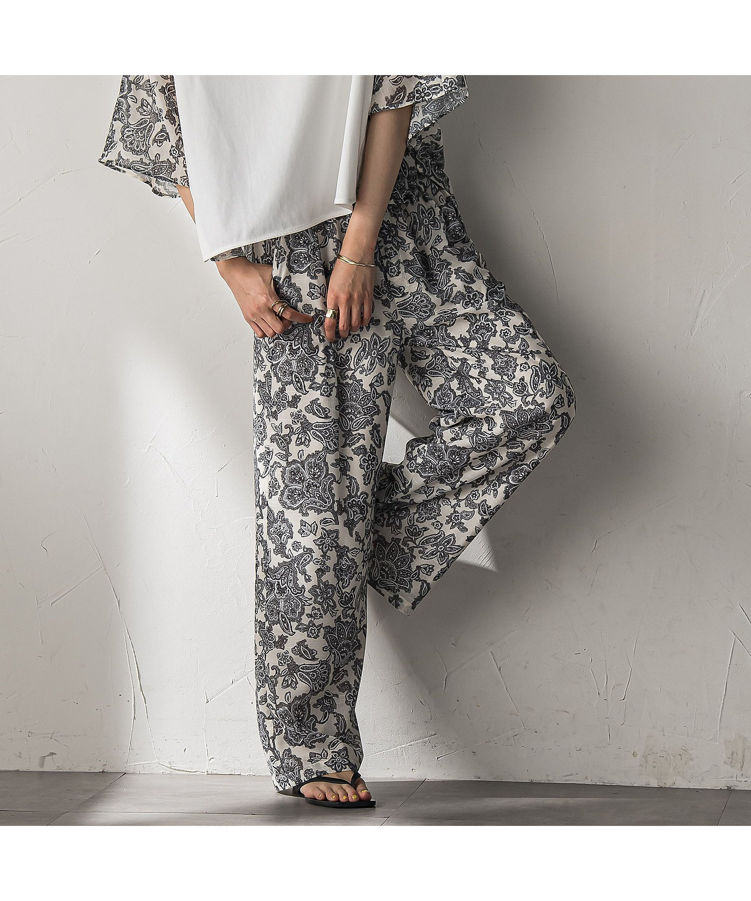 ペイズリー柄イージーワイドパンツ≪洗濯機で洗える≫ | MAYSON GREY