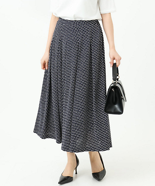 小さいサイズ】幾何柄ジャージータックスカート／洗濯機で洗える | MK