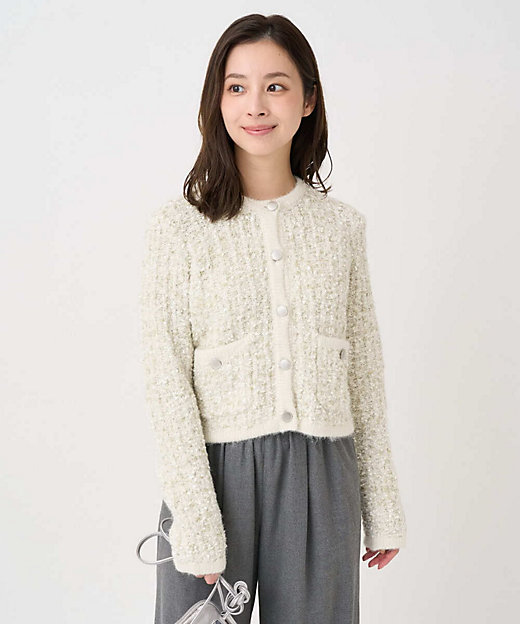 小さいサイズ】ツイードニットジャケット／洗える | MK MICHEL KLEIN