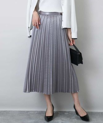 シャイニーサテンプリーツスカート／洗える | MK MICHEL KLEIN (Women