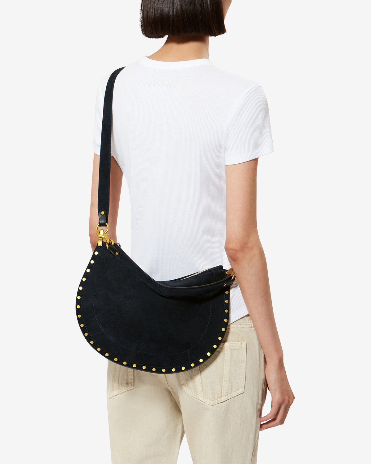 OSKAN SOFT ZIP SHOULDER BAG Woman dark midnight | ISABEL MARANT