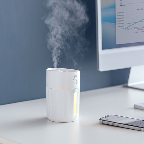 卓上加湿器 USB充電式 超音波式 上部給水 400ml タイマー付き ホワイト