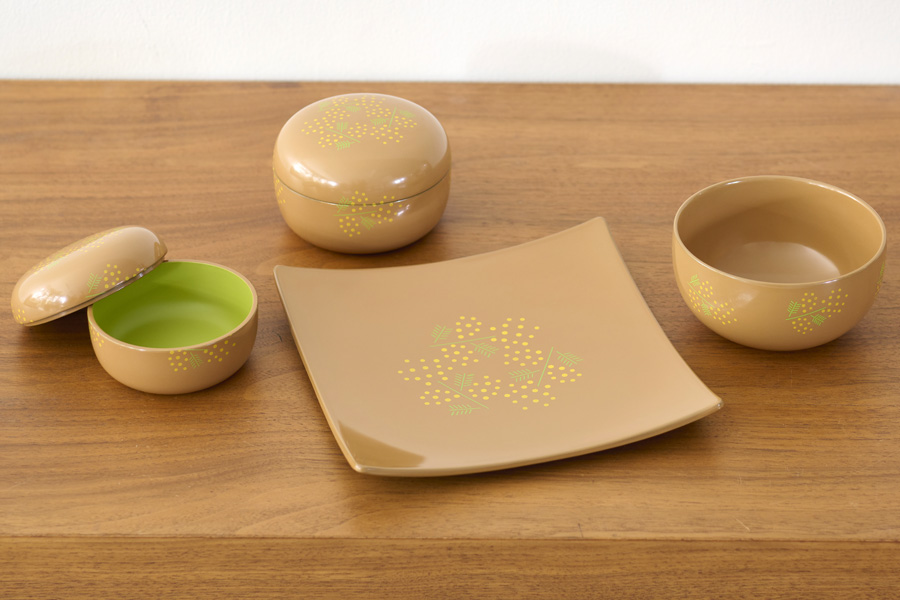 MIMOSA ボウル 黒/白 漆塗り 漆器の井助