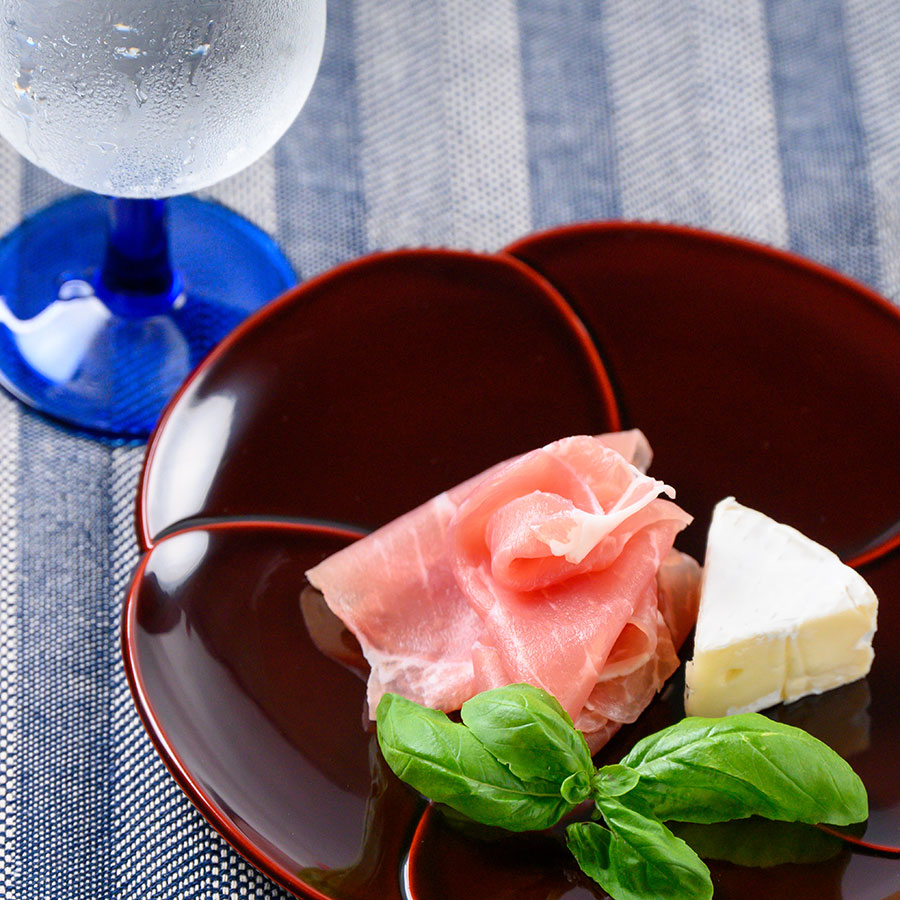 福梅皿揃い 6.0 溜/朱 5枚セット 漆塗り 取り皿・小皿 FC29-3/5 漆器の井助