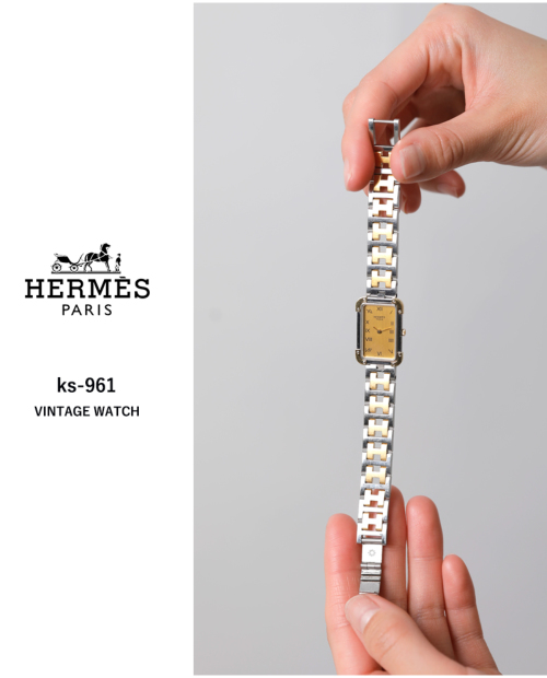 HERMES エルメス ヴィンテージ時計 1980年代 ステンレス 純正BOX付き