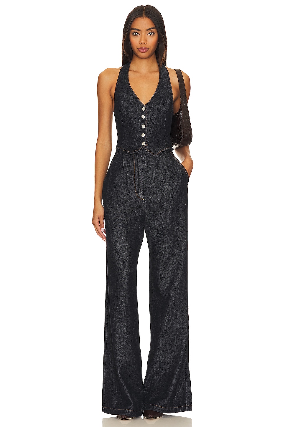 Amanda Uprichard X Revolve Isadore Denim Jumpsuit in Indigo | REVOLVE