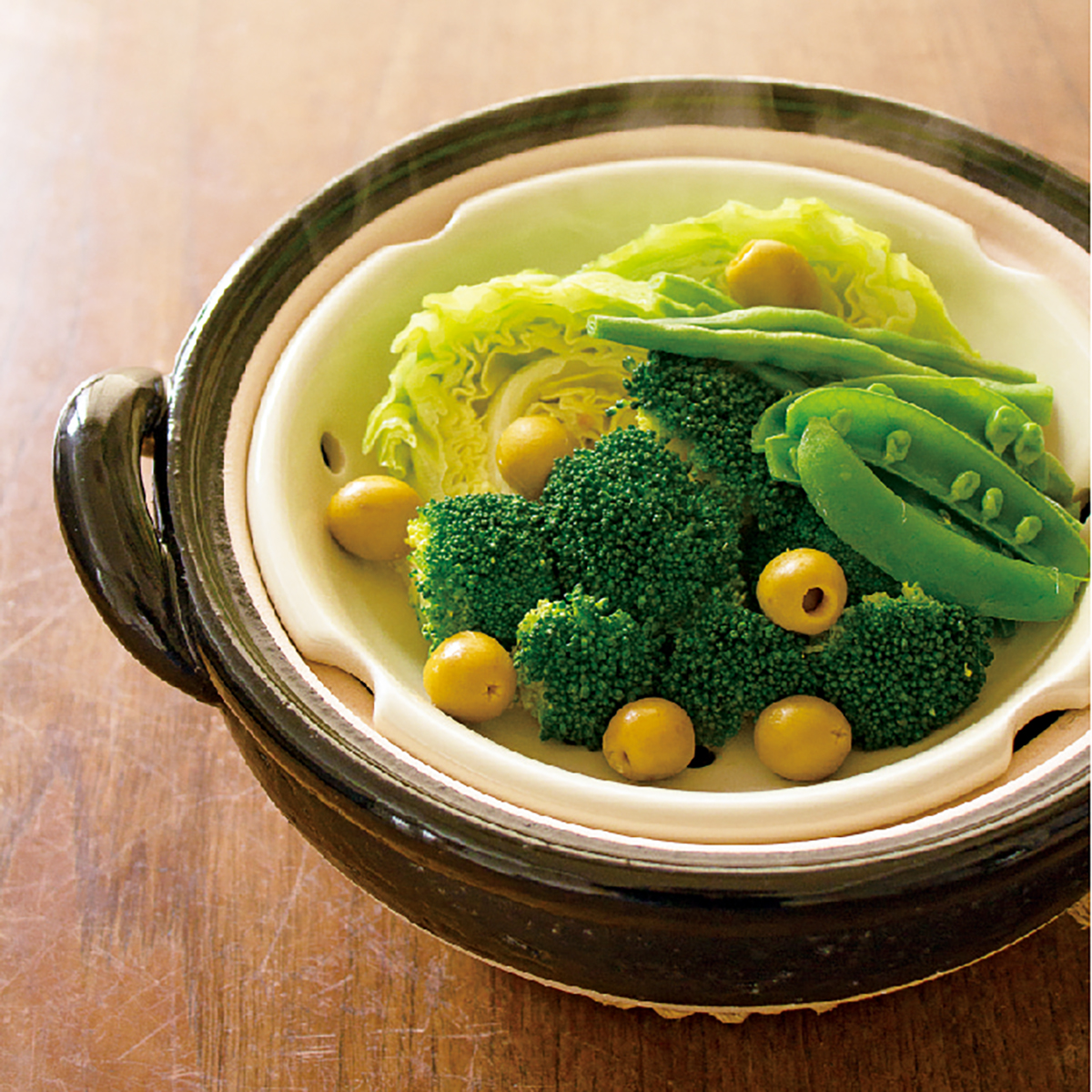 長谷園】 IH対応ヘルシー蒸し鍋 黒釉 大 | itomani（いとまに）｜日常