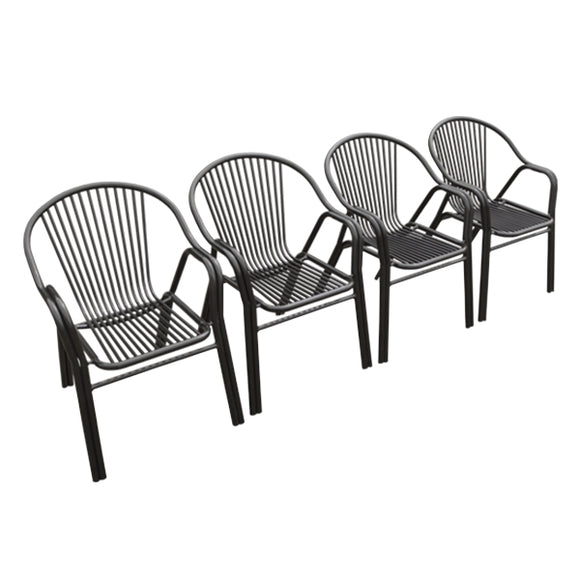 アルミ ガーデンチェア 4脚セット 選べるカラー スタッキング可能