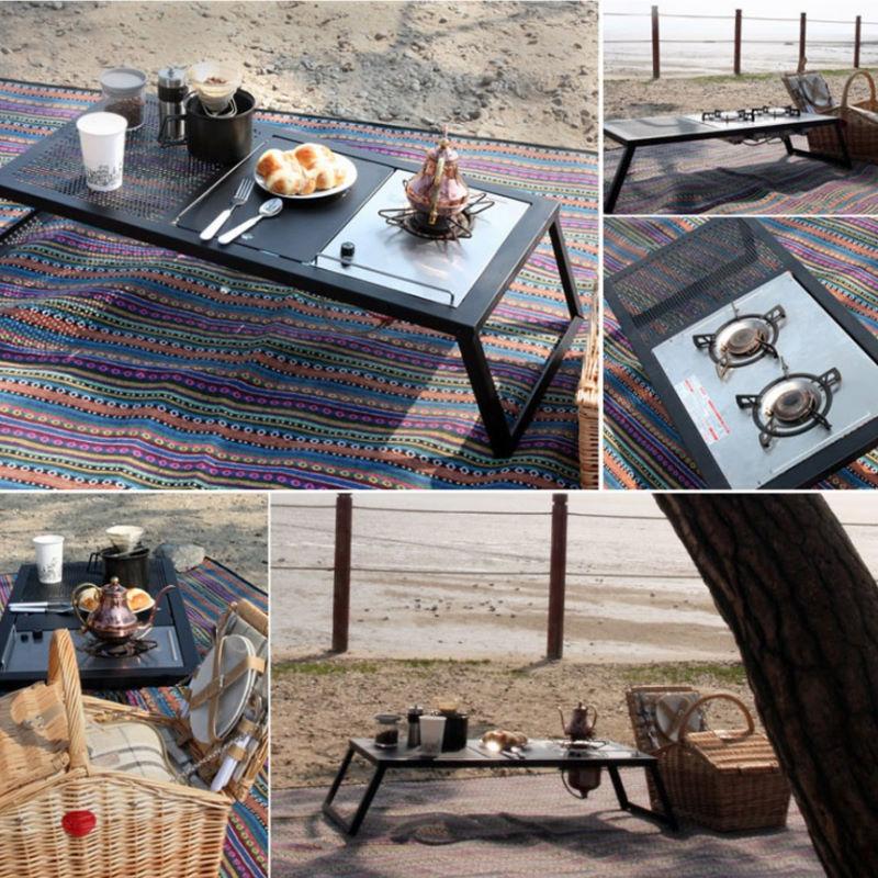 auvil/オーヴィル ガーデンツインテーブル 折れ脚アイアンテーブル 天