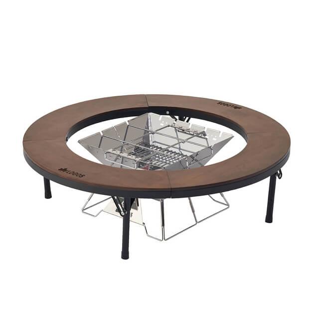 ロゴス 2020年新作 アイアンウッド囲炉裏サークルテーブルL 丸型の