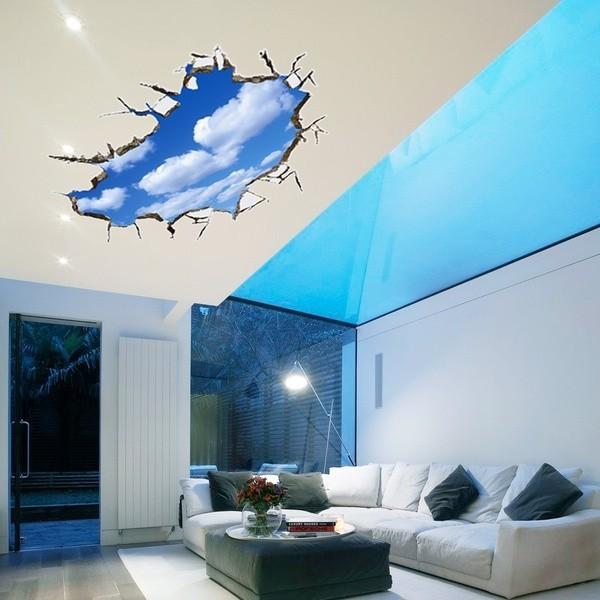 ウォールステッカー 空パターン 3D 壁シール リアル 雲 青空 開放的な