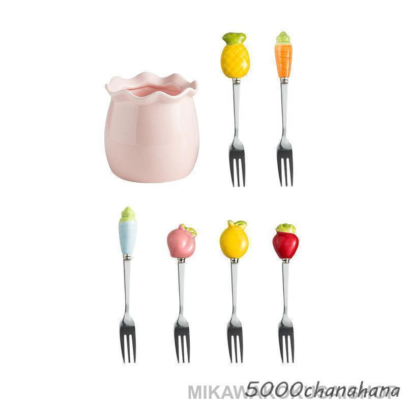 フードピックセット カトラリー フルーツピック フォーク 6本入り