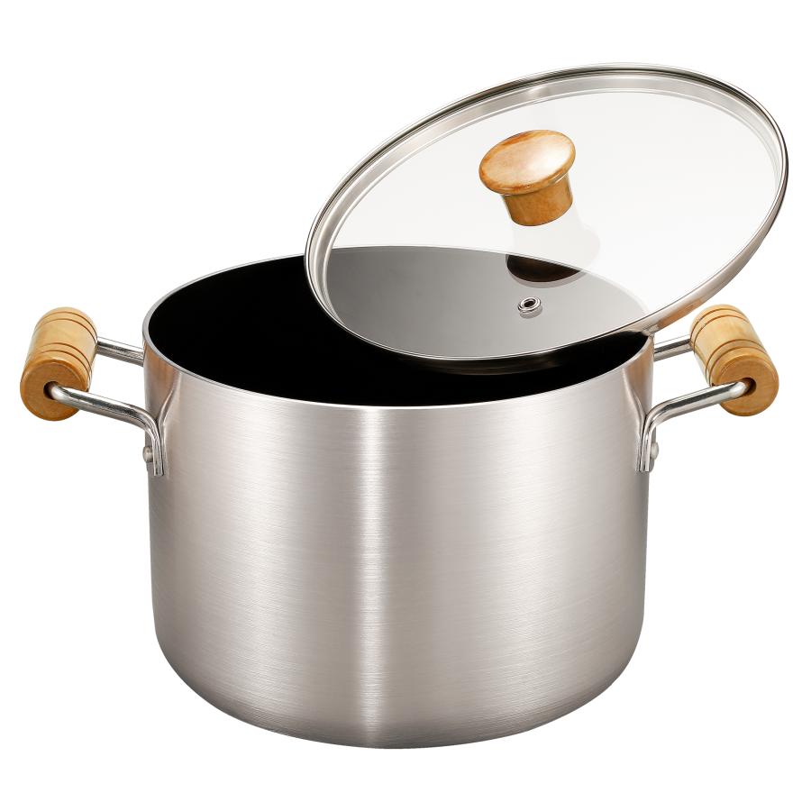 両手鍋 22cm 寸胴鍋 深型 ガス・IH対応 アルミ厚板 熟練の職人による