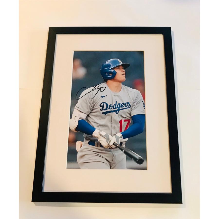 MLB ロサンゼルス・ドジャース 大谷翔平 サイン プリント フレーム