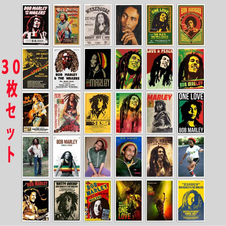 ボブ・マーリー Bob Marley ステッカー 30個セット シール ミニ