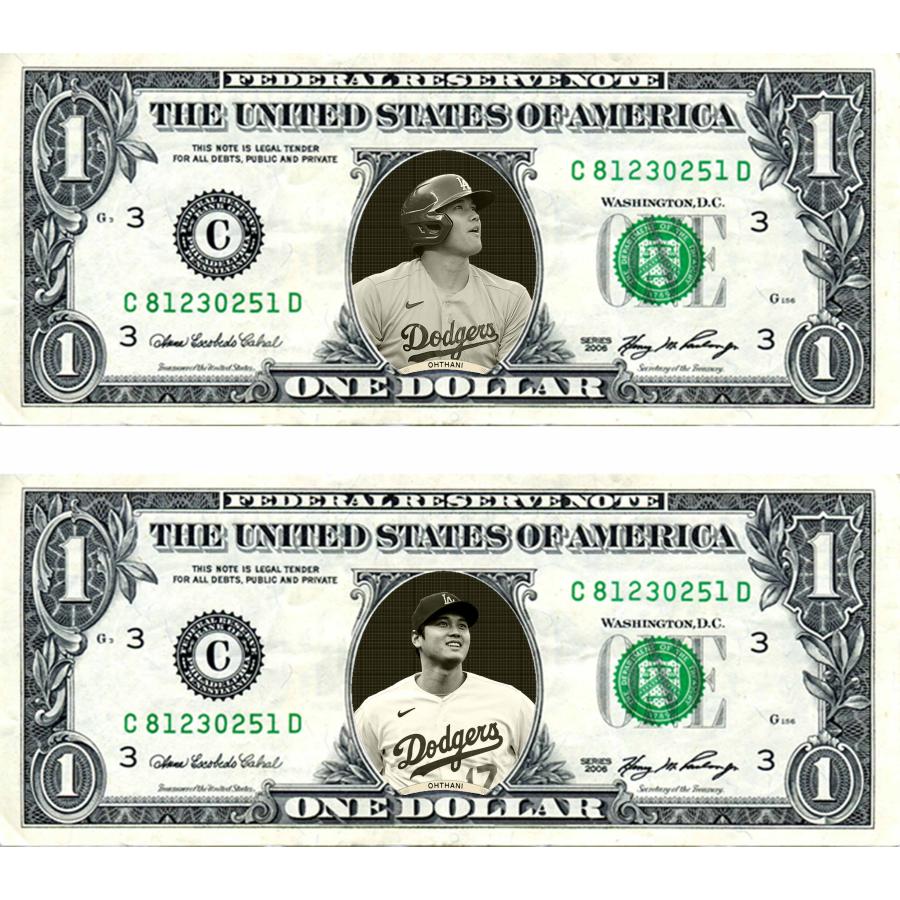 2枚セット MLB ロサンゼルス・ドジャース 【 大谷翔平 】プロ野球選手