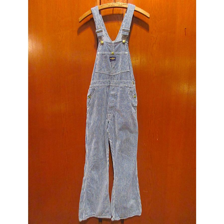 ビンテージ60's70's○OSHKOSHヒッコリーストライプオーバーオール実寸