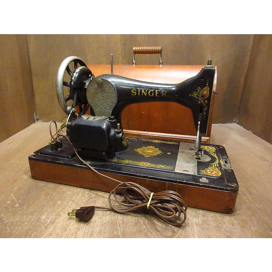 ビンテージ20's○SINGERウッドケース付きミシン○220802i8-otclct