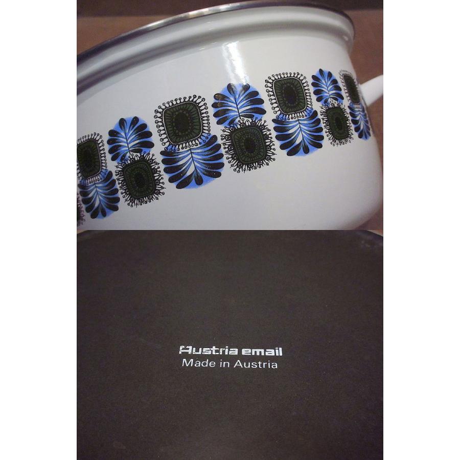 ビンテージ○Austria email蓋付きホーロー両手鍋○230126i6-tbwrレトロ