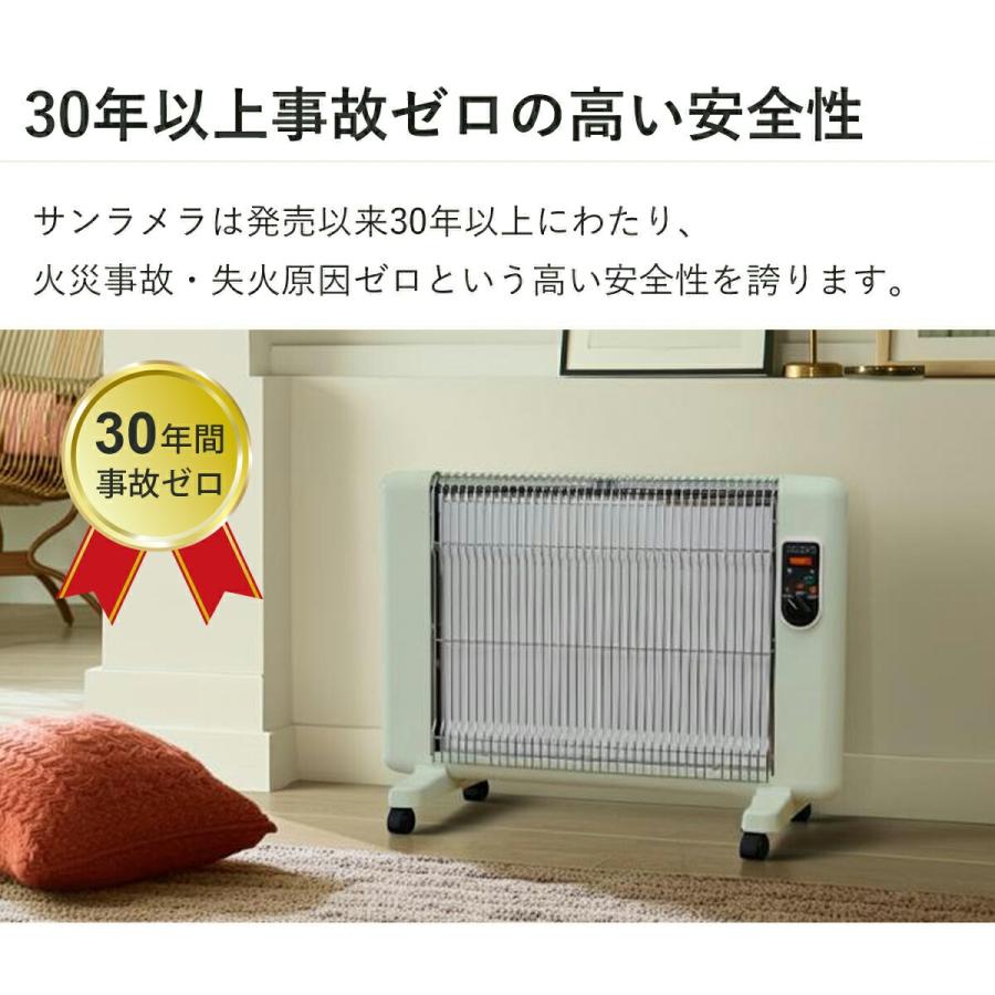 サンラメラ 遠赤外線 パネルヒーター グリーン ホワイト 600W おしゃれ
