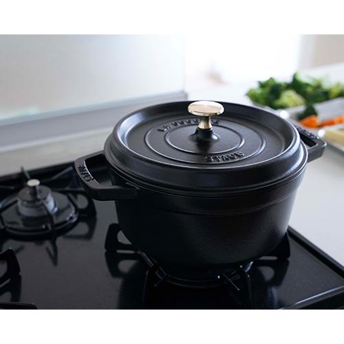 ストウブ staub ピコ ココット ラウンド 22cm 黒 40509-305 日本正規品