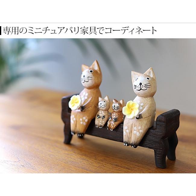 バリネコS(ファミリー)(親2子2) アジアン雑貨 バリ 猫 置物 グッズ