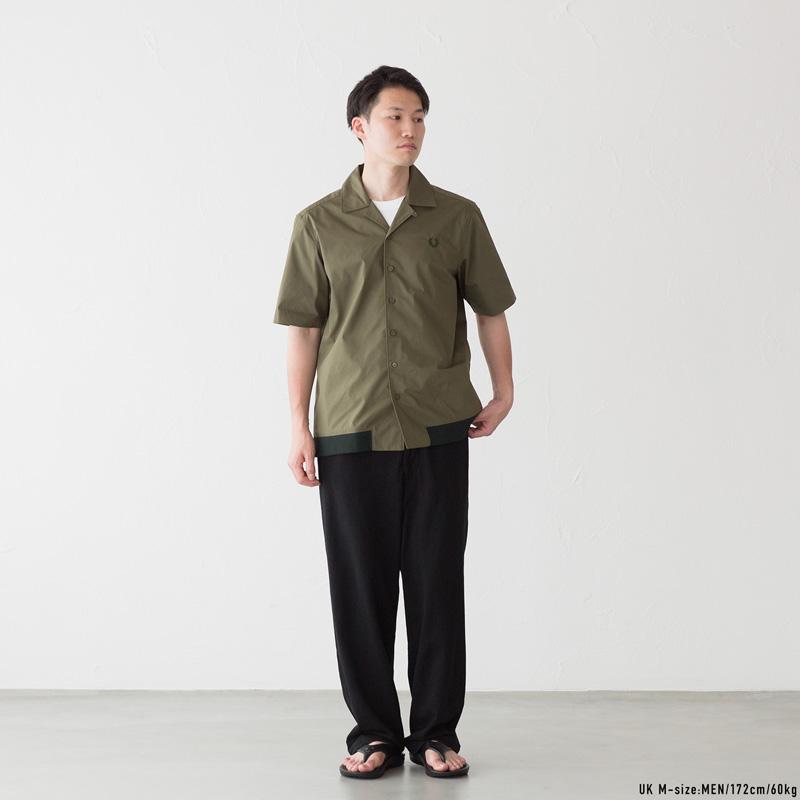 FRED PERRY（フレッドペリー） リブド ヘム リビアカラー シャツ FRED