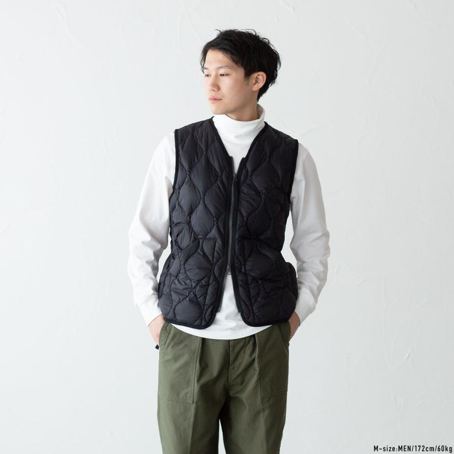 TAION（タイオン） ミリタリー Vネック Wジップ ダウンベスト ソフト