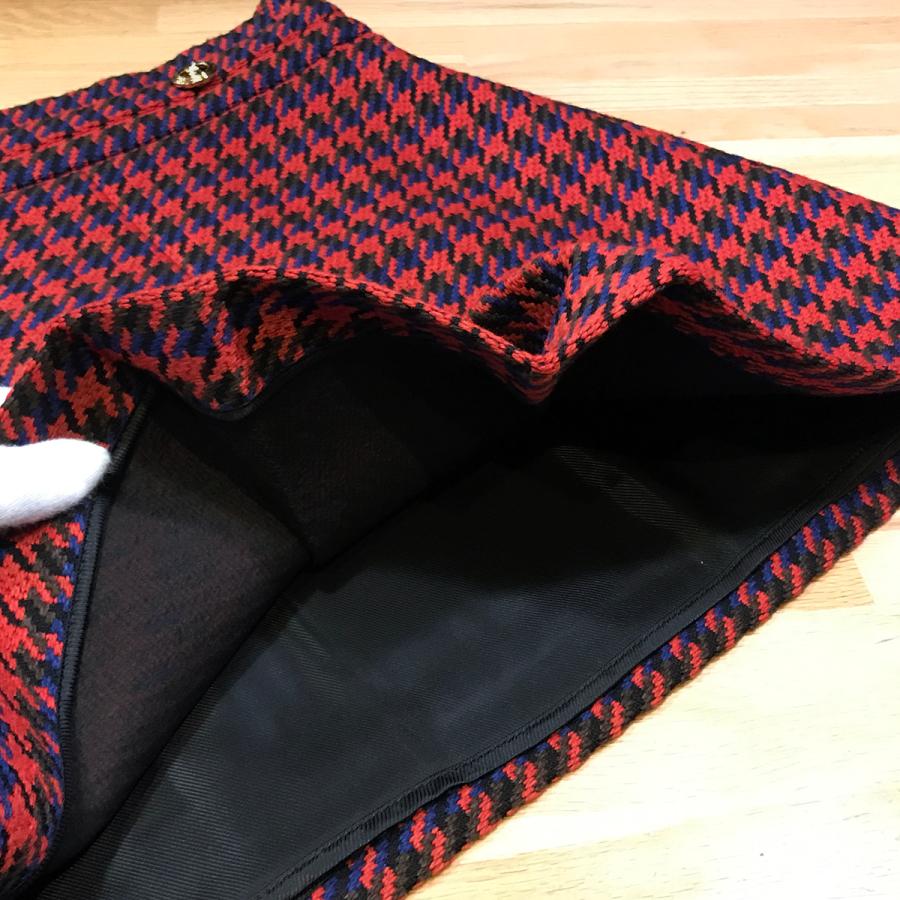 GUCCI（グッチ） 【未使用】グッチ 千鳥格子 ミニスカート レッド系