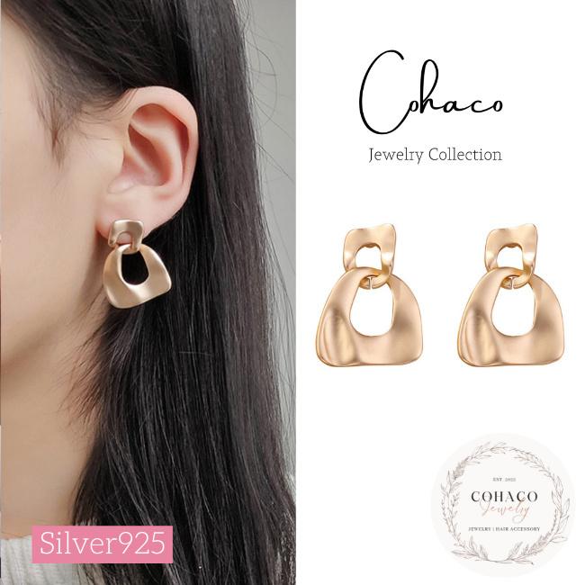 マットゴールドピアス アンティーク 韓国 アレルギー対応 シルバー925